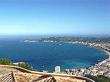 View over Jvea and the Mediterranean from the Cuesta de San Antonio