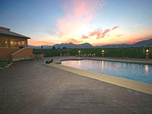 Spain: Costa Blanca, sunset over a countryside property in Benidoleig, in autumn