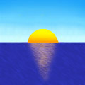 Coucher de soleil sur la mer, symbolisé